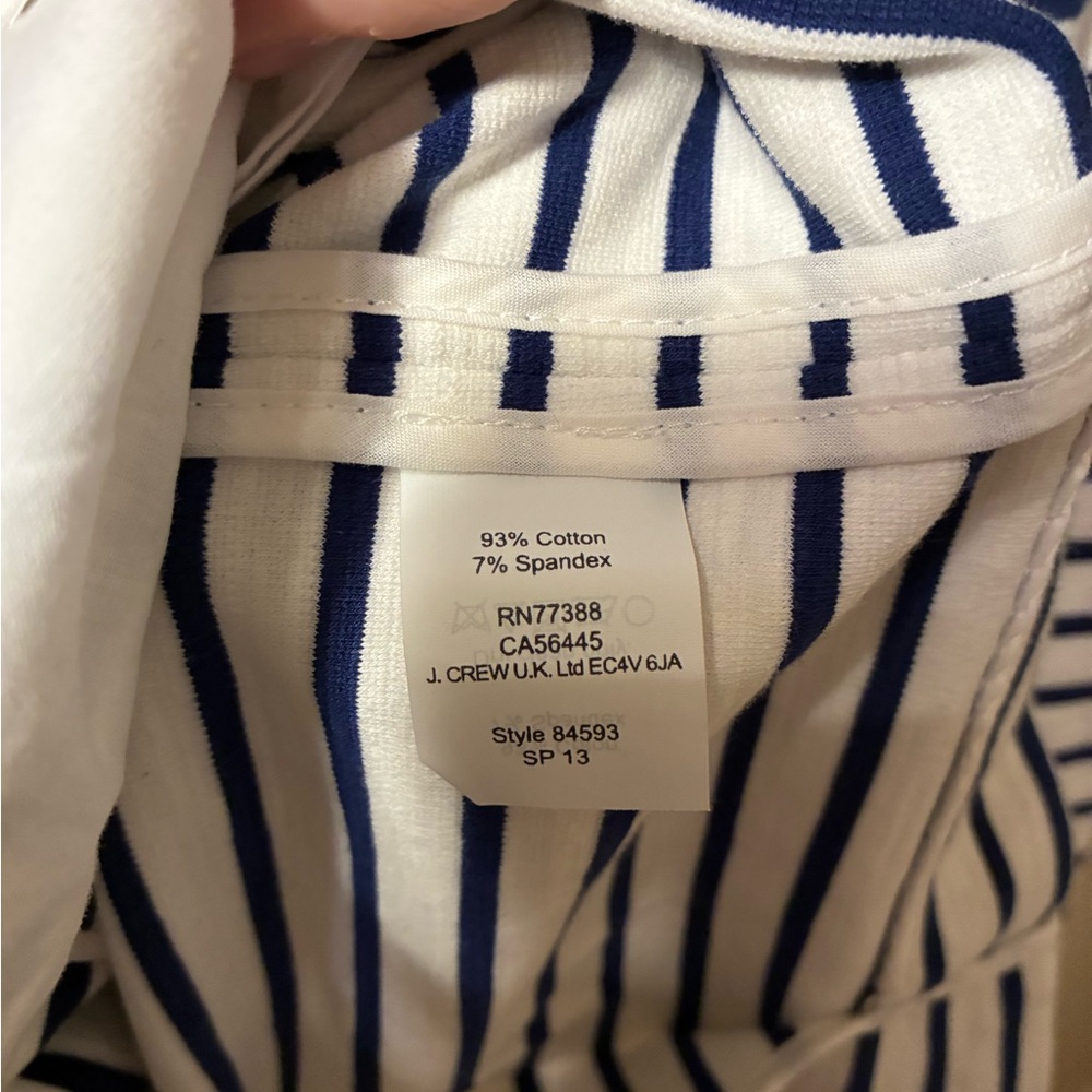J. Crew Maritime Nautical Striped Blazer Jacket EUC Sz S Navy White Yacht - Picture 7 of 8